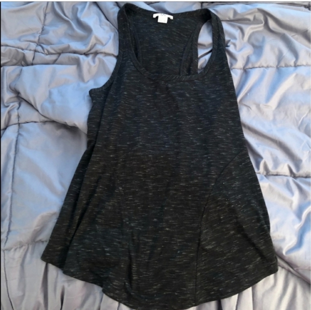 Helmut Lang S black marled knit racerback top